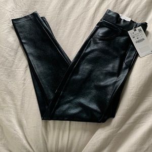 Zara High Rise Leather Legging (Size M) Worn once